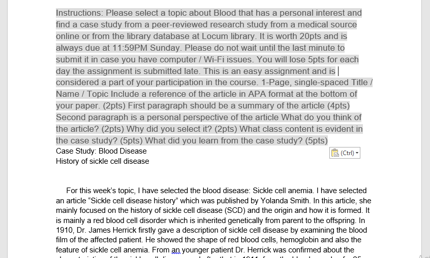 Case Study: Blood Disease